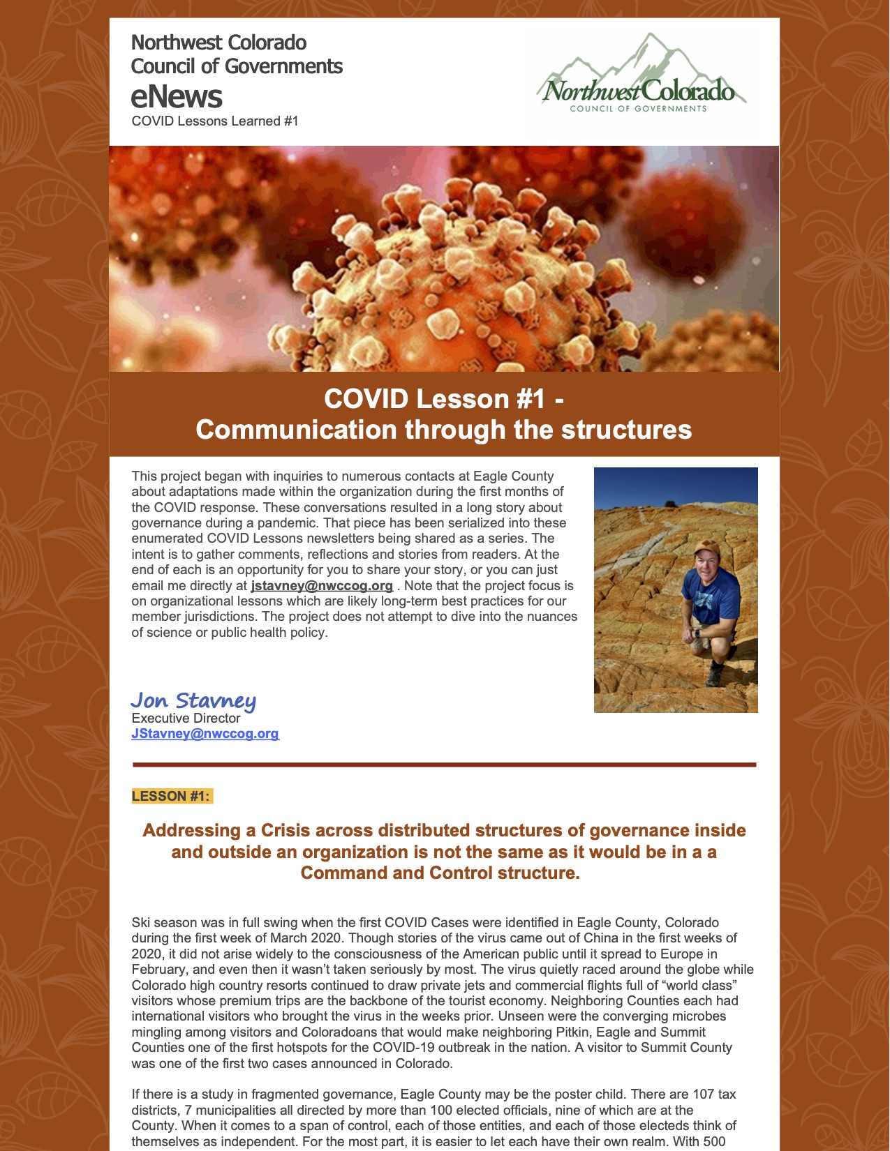Covid Lessons – #1