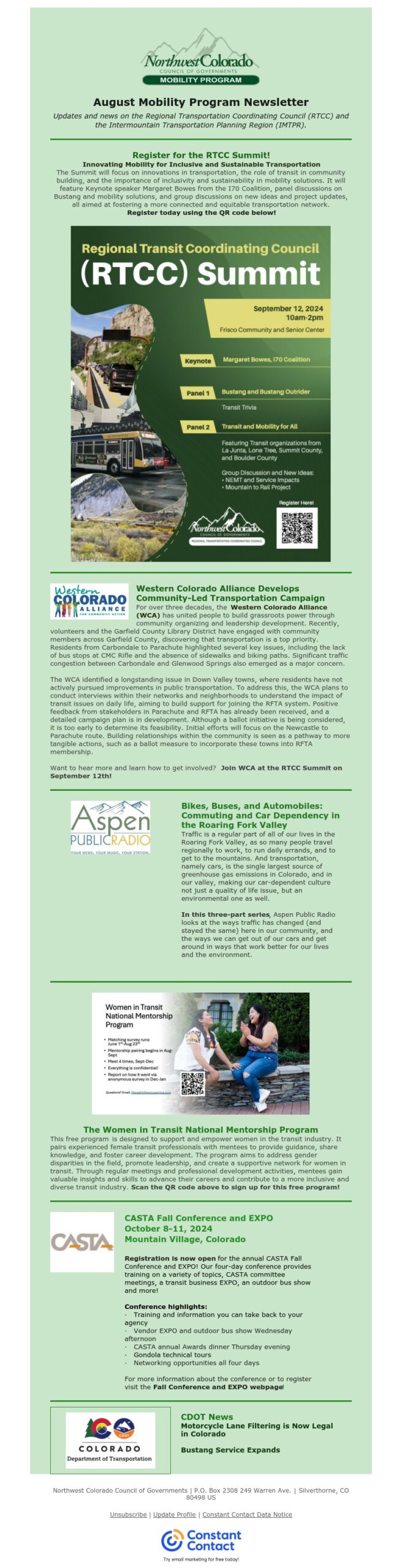 August 2024 Mobility Program Newsletter