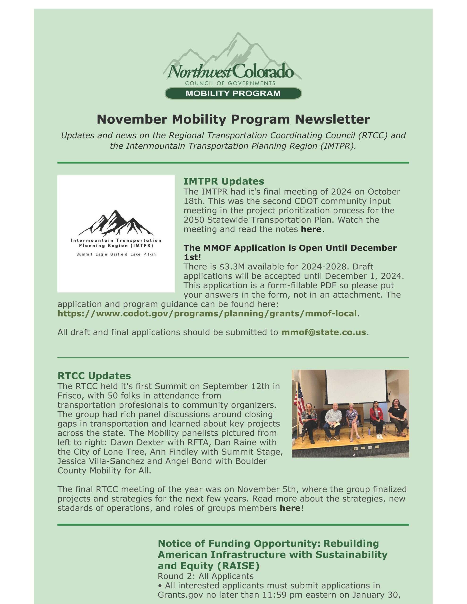 November 2024 Mobility Program Newsletter