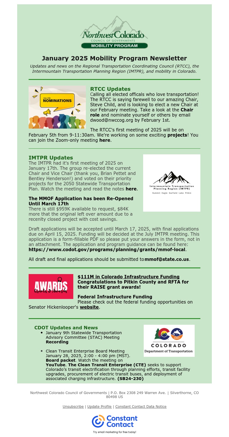 January 2025 Mobility Program Newsletter